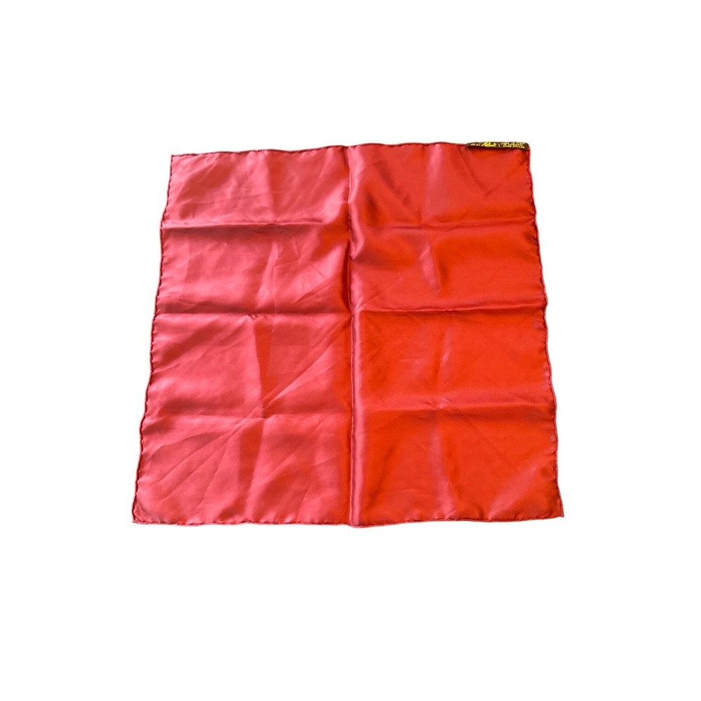 Vintage‎ A. Shear Burgundy Silk Pocket Square Hand-Rolled Made In Italy